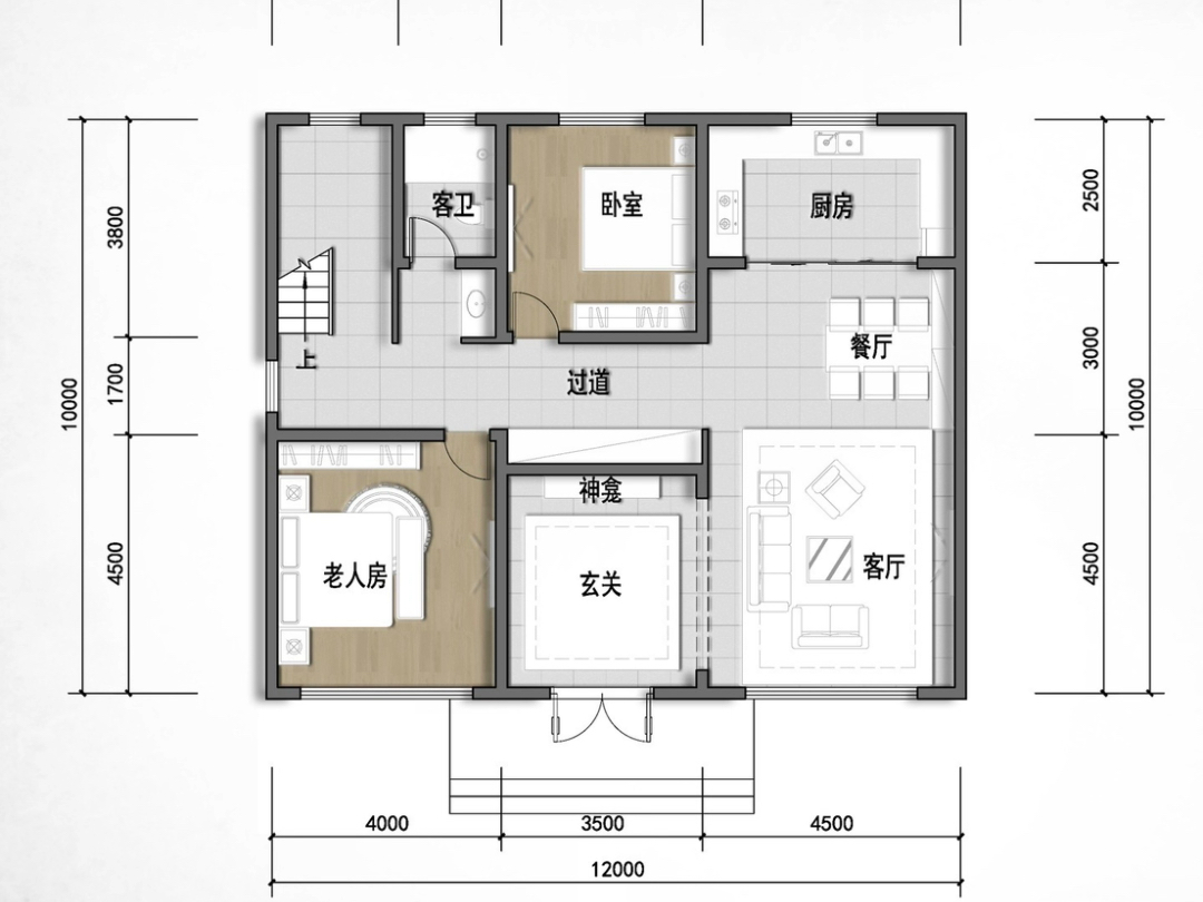 自建房别墅户型分享,想要完整图纸的可联系哔哩哔哩bilibili