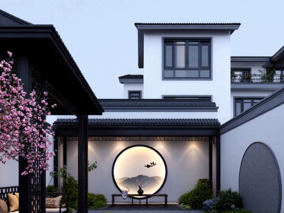 打造新中式别墅庭院,高颜值全家爱,这花园设计被全小区围观过