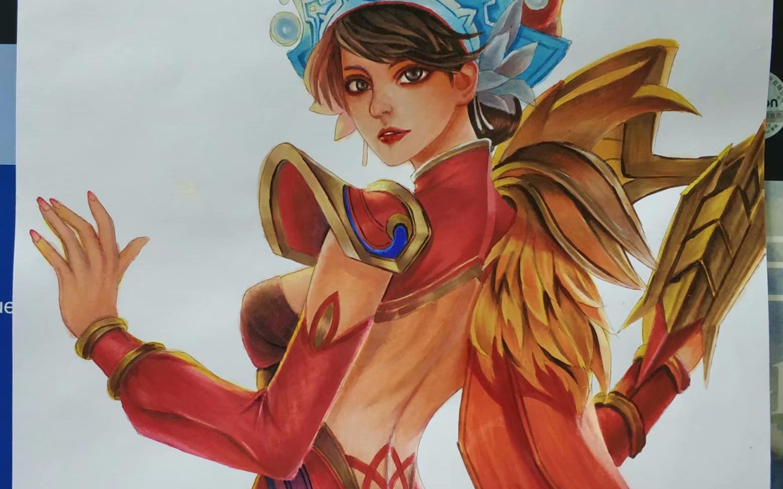 马克笔临摹一个王者荣耀虞姬!