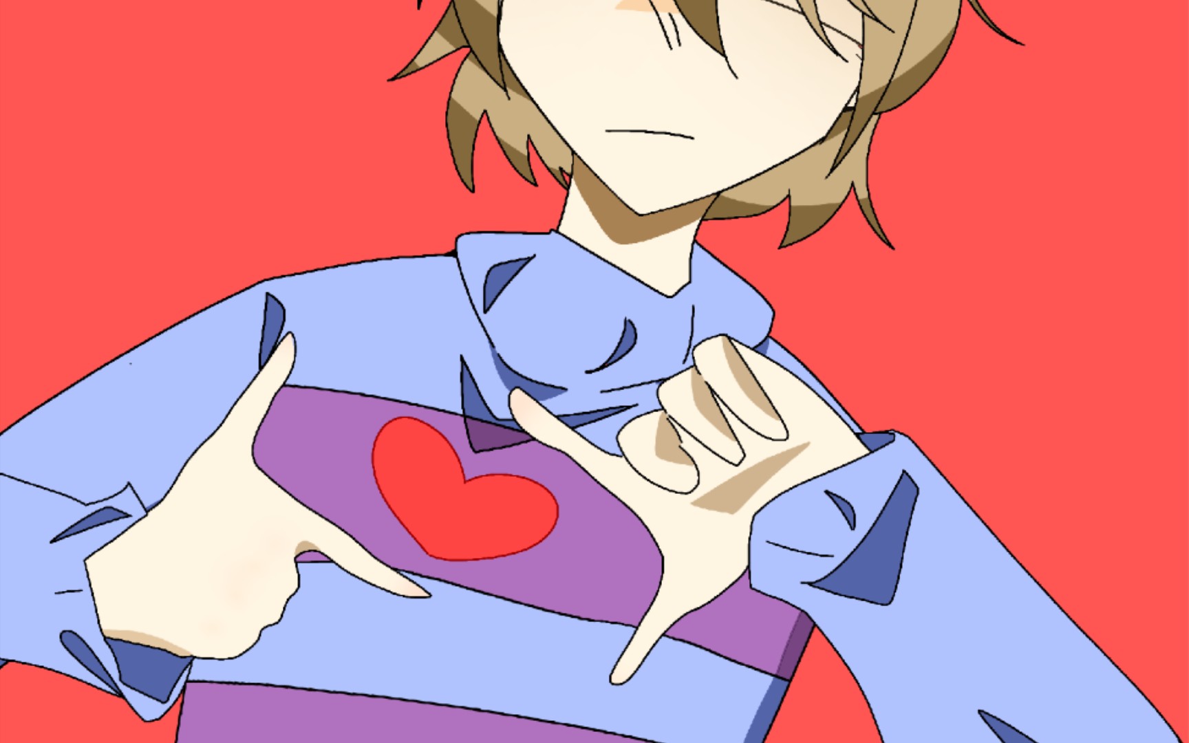 【undertale/人类组】 支离破碎的心手书 (第一次画,这应该算是个手书