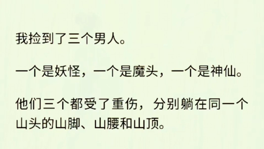 [图]（全文完）我去山上砍柴，捡了三个男人。他们都受了重伤，我从山脚开始捡，捡到山顶，车满了。好了，回家。