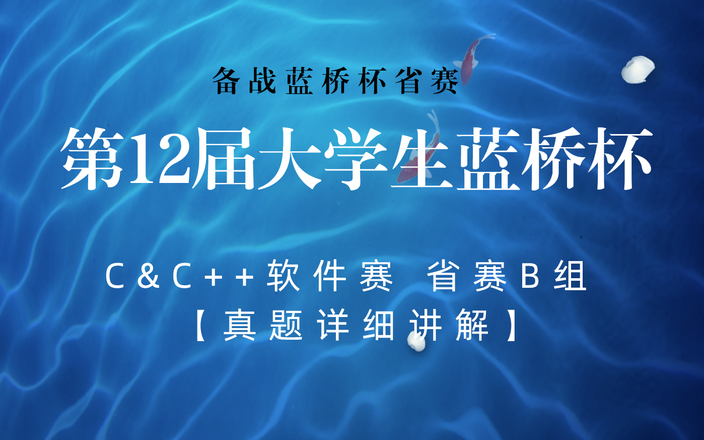 【备战蓝桥杯省赛】第12届大学生蓝桥杯C&C++软件赛 省赛B组 (从暴力到优化,详细讲解)哔哩哔哩bilibili