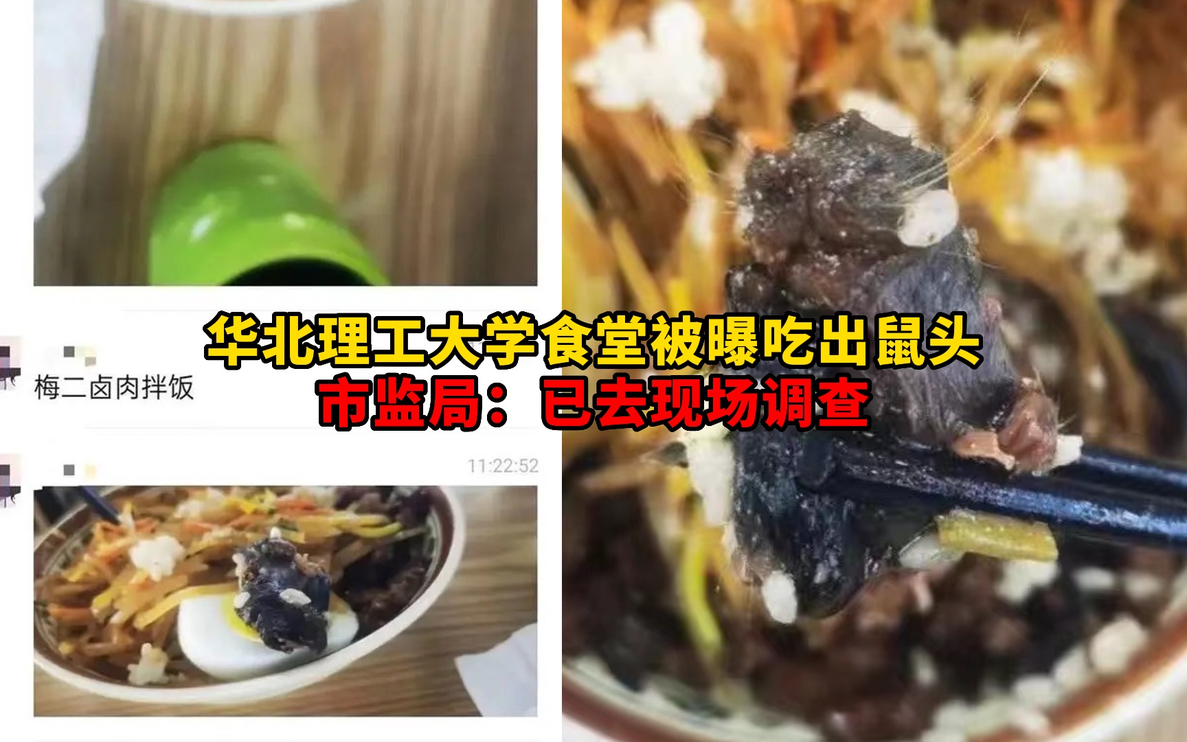 市监局回应高校食堂疑吃出鼠头:已去现场调查哔哩哔哩bilibili