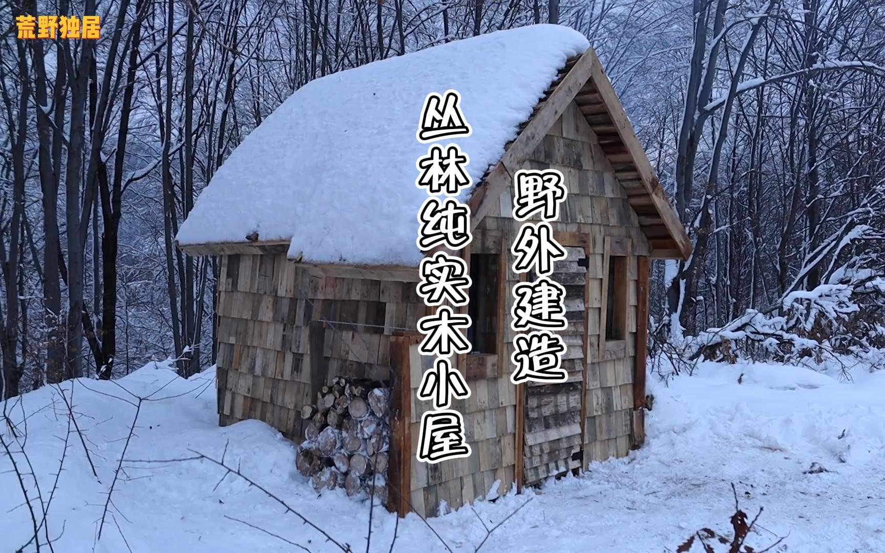 建造達人又來了,在野外用托盤搭一個純實木的小屋,剪輯合集較長,點個