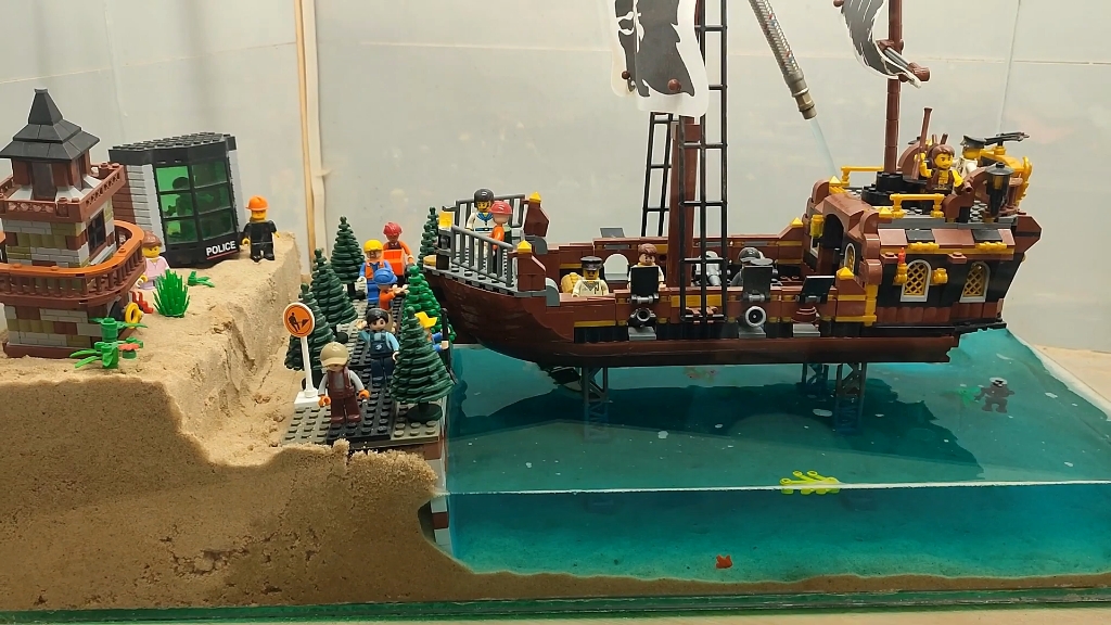 乐高大坝决口实验50 #玩具 #乐高