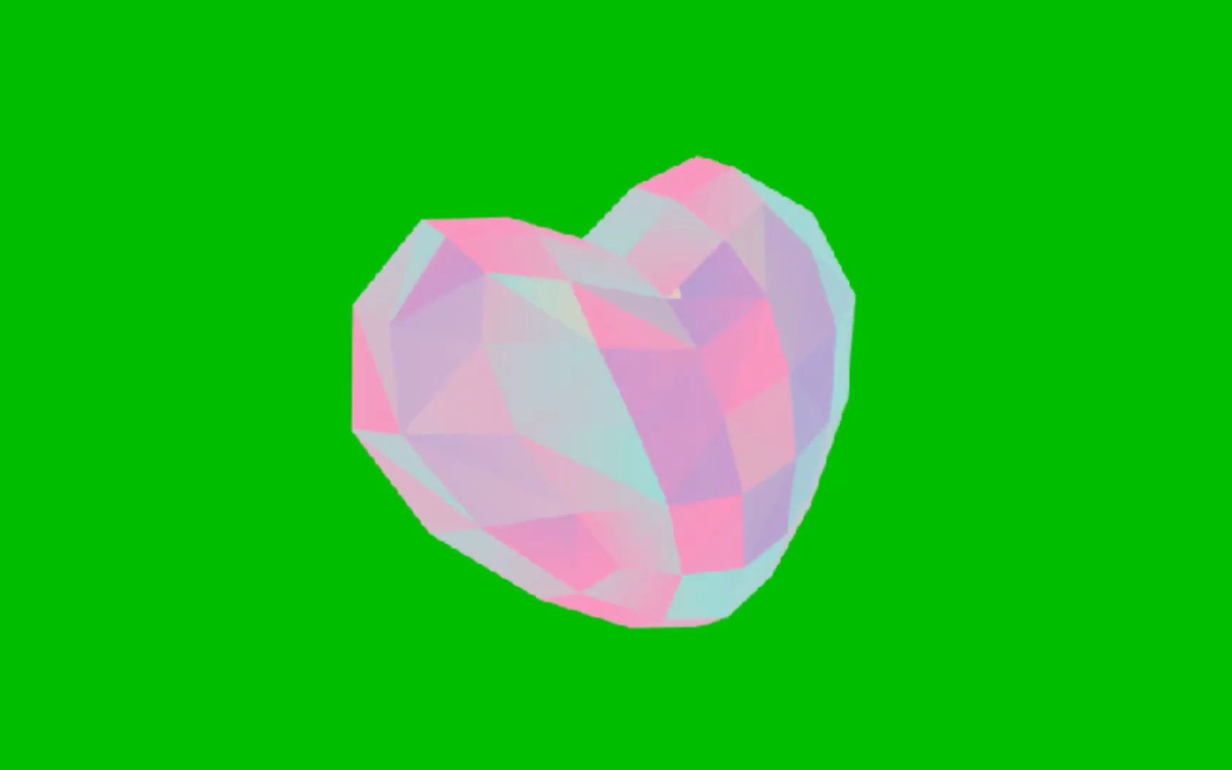 绿幕视频素材爱心钻石