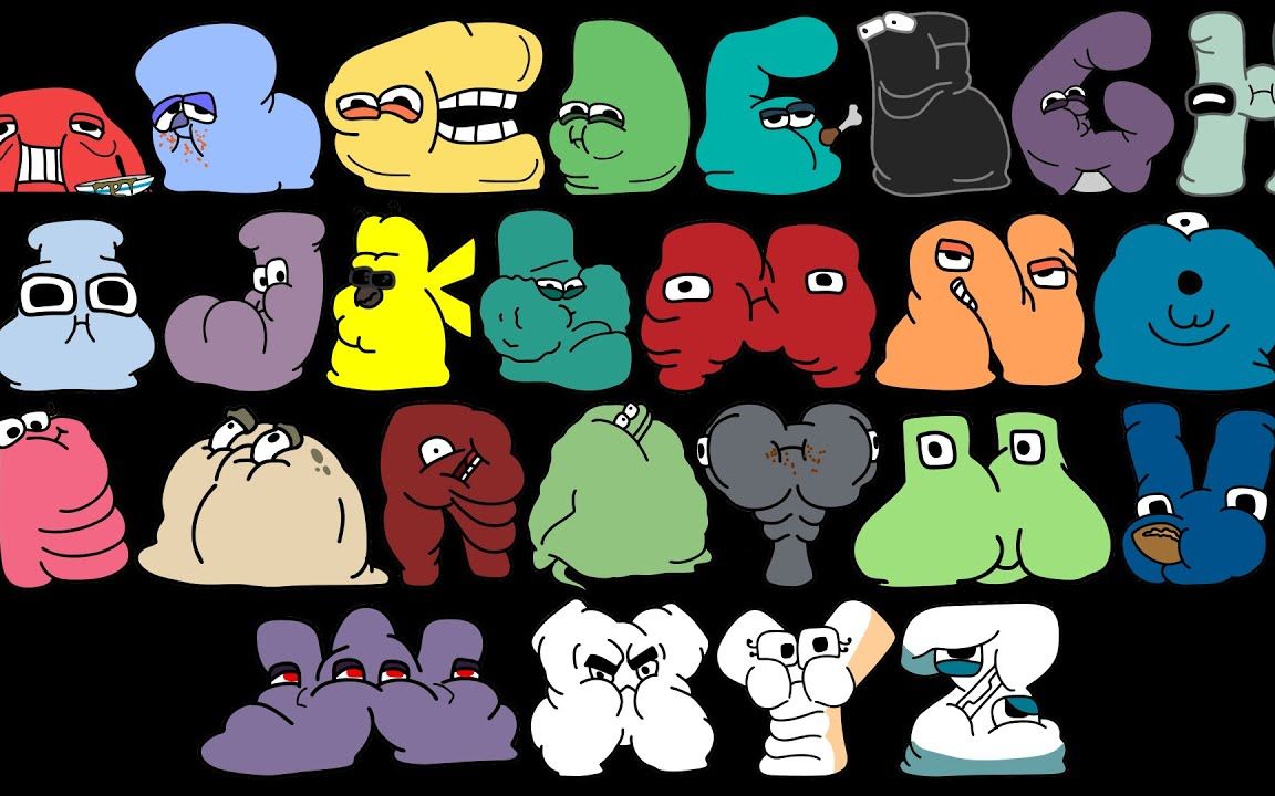 贪吃的反向毛绒玩具字母人,变成了大胖子怪物,m和r太可爱了!