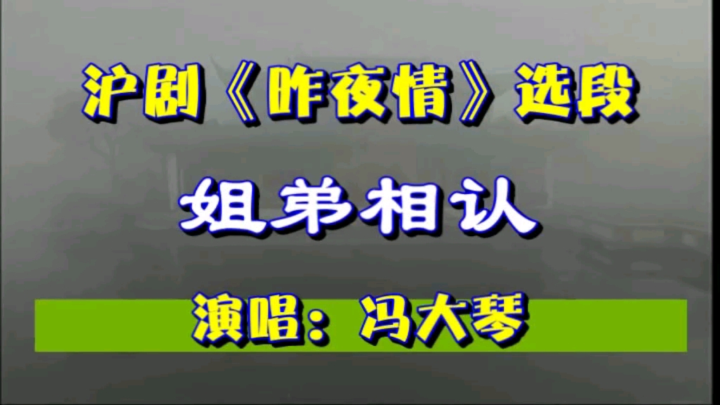 [图]沪剧《昨夜情—姐弟相认》演唱：冯大琴