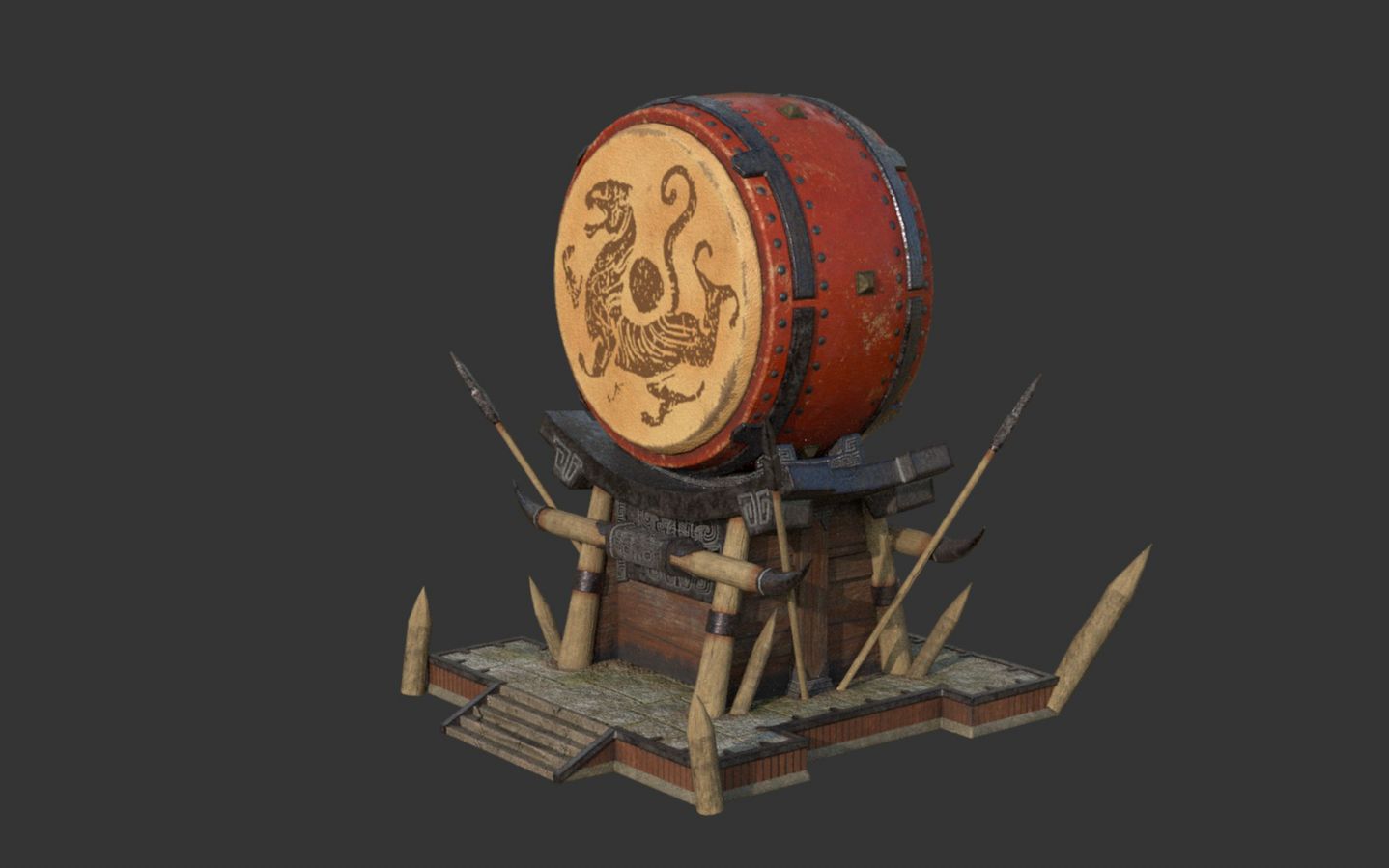 战鼓游戏模型制作 SP(Substance Painter)贴图烘焙哔哩哔哩bilibili