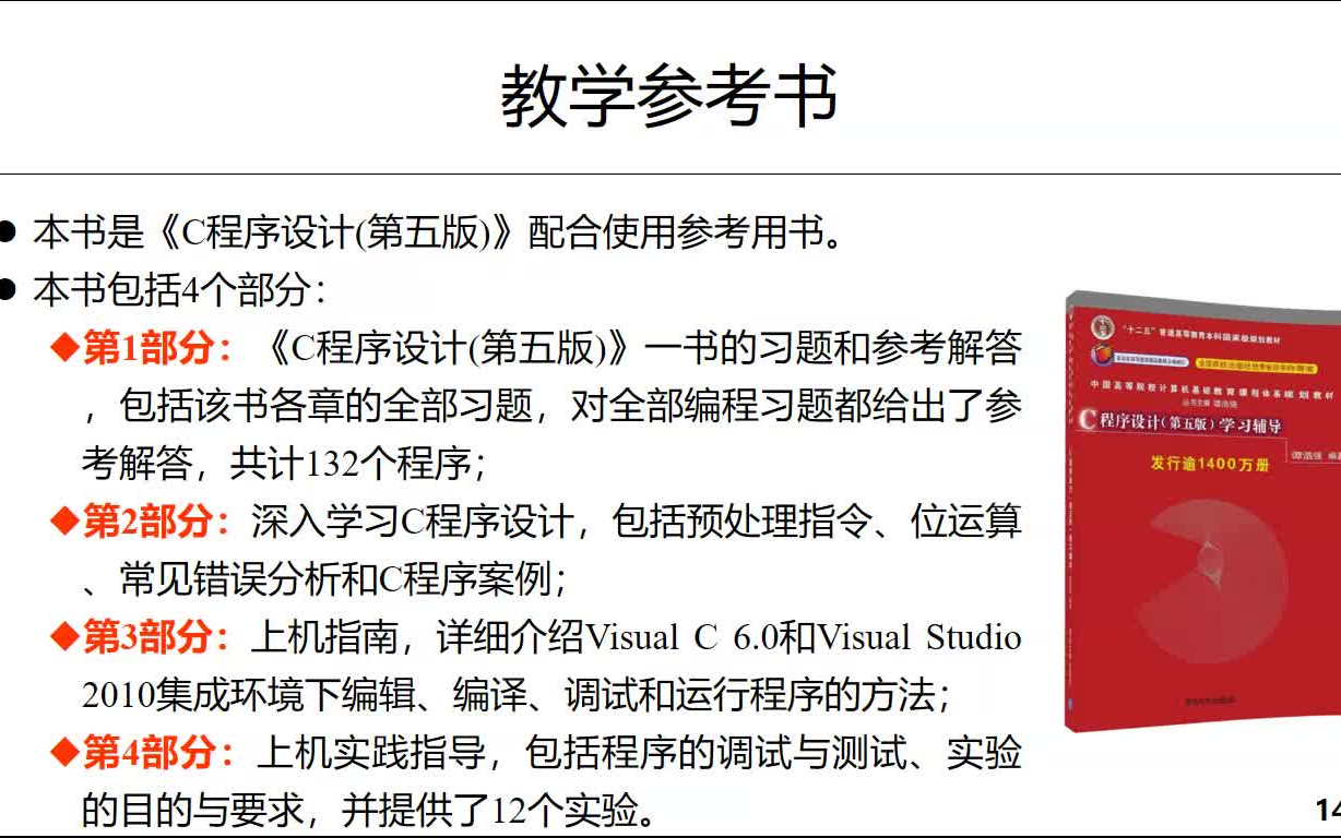 [图]谭浩强《C程序设计》第4版分章节授课视频