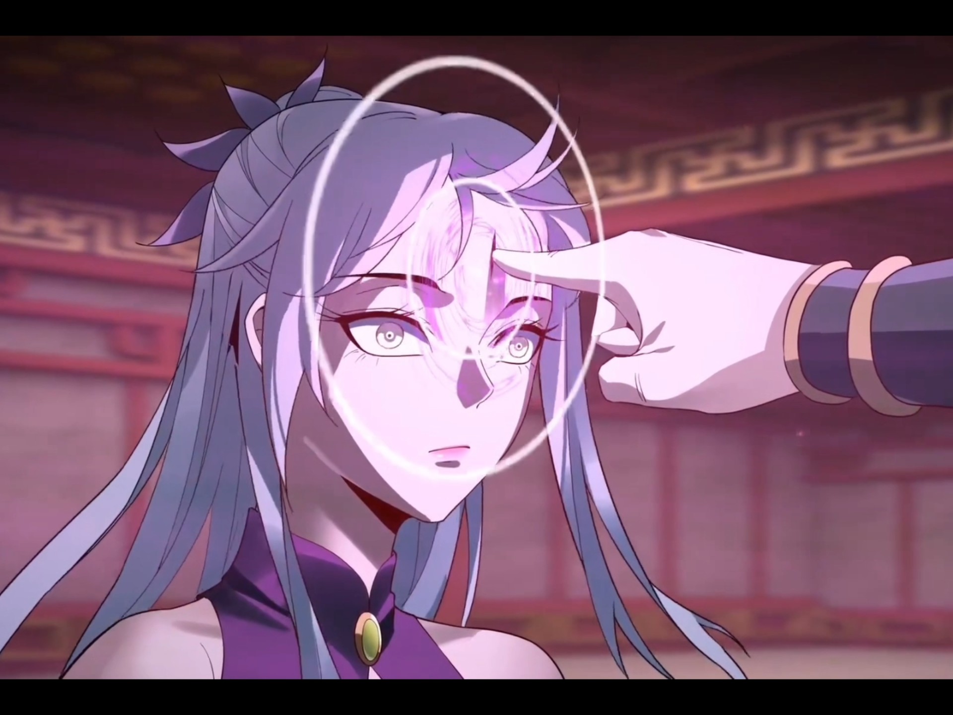 动漫古装美女被反派控制傀儡