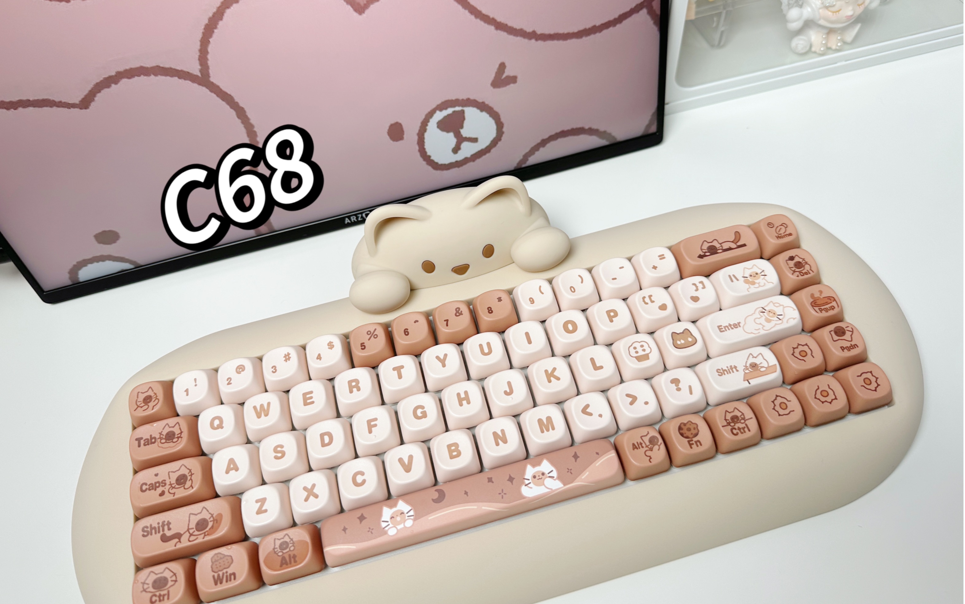 颜值与手感兼顾!-键设宇宙c68猫咪键盘