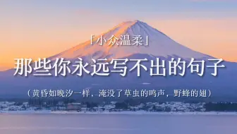 那些美到窒息的句子｜黄昏和晚汐一样，淹没了草虫的鸣声，野蜂的翅