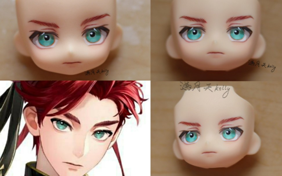 代号鸢孙权gsc画脸ob11手绘脸|眼底反光是有一点点亮亮的