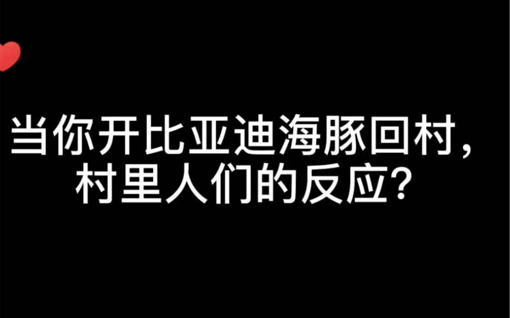 当你开比亚迪海豚回村,村里人们的反应?哔哩哔哩bilibili