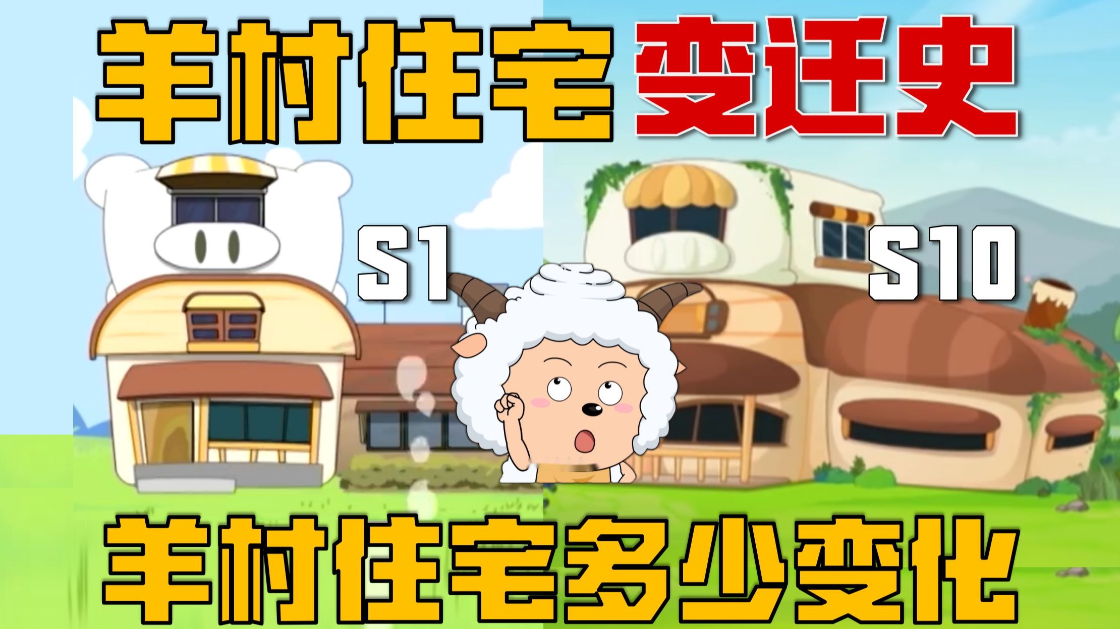 2005-2025！羊村的住宅都发生了哪些变化！懒羊羊住的真是越来越好了！