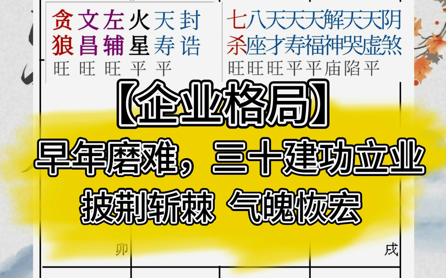 【紫微案例批断】企业家的一生 超细讲解 干货满满!八字/星盘 火贪格,雄宿乾元格哔哩哔哩bilibili