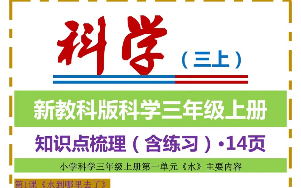 新教科版科学三年级上册知识点梳理哔哩哔哩bilibili