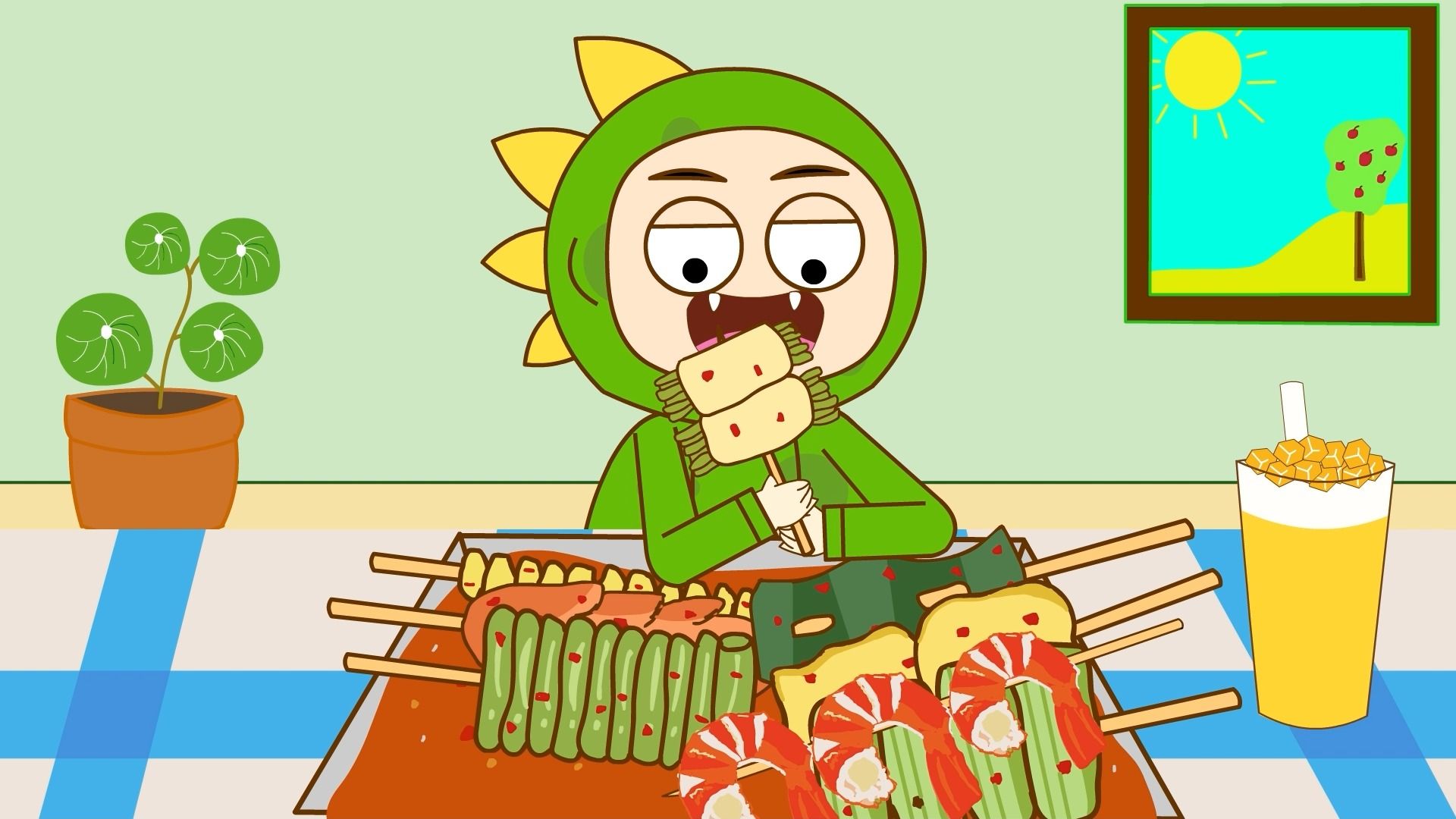 呆呆龙的美食日记:钵钵鸡,钵呀钵钵鸡,一元一串的钵钵鸡