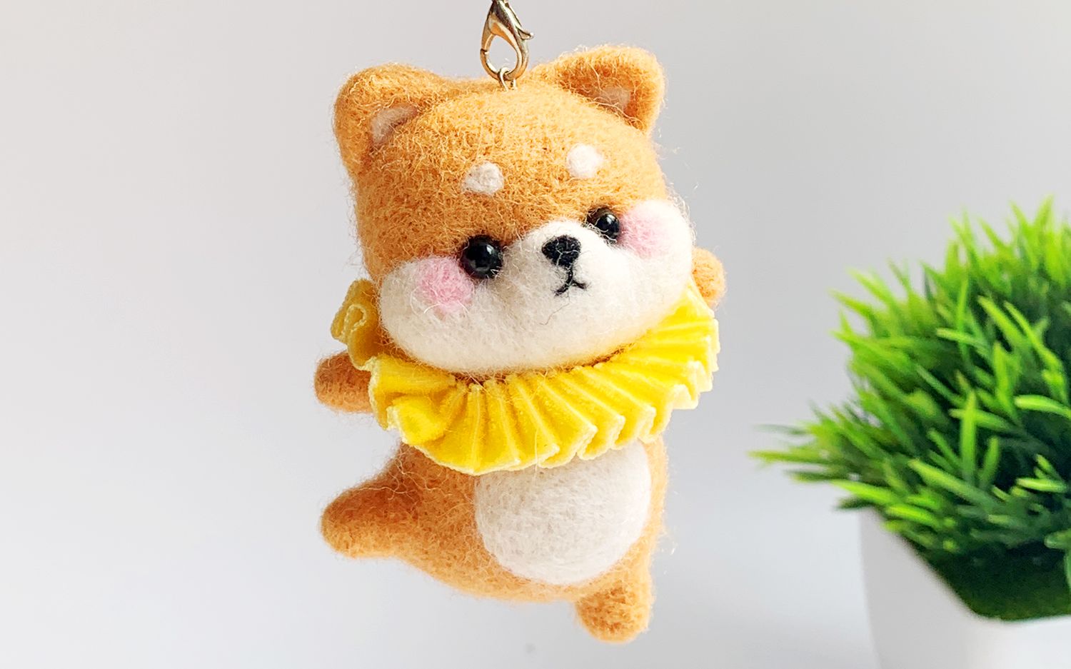 贝壳家羊毛毡_跳舞柴犬