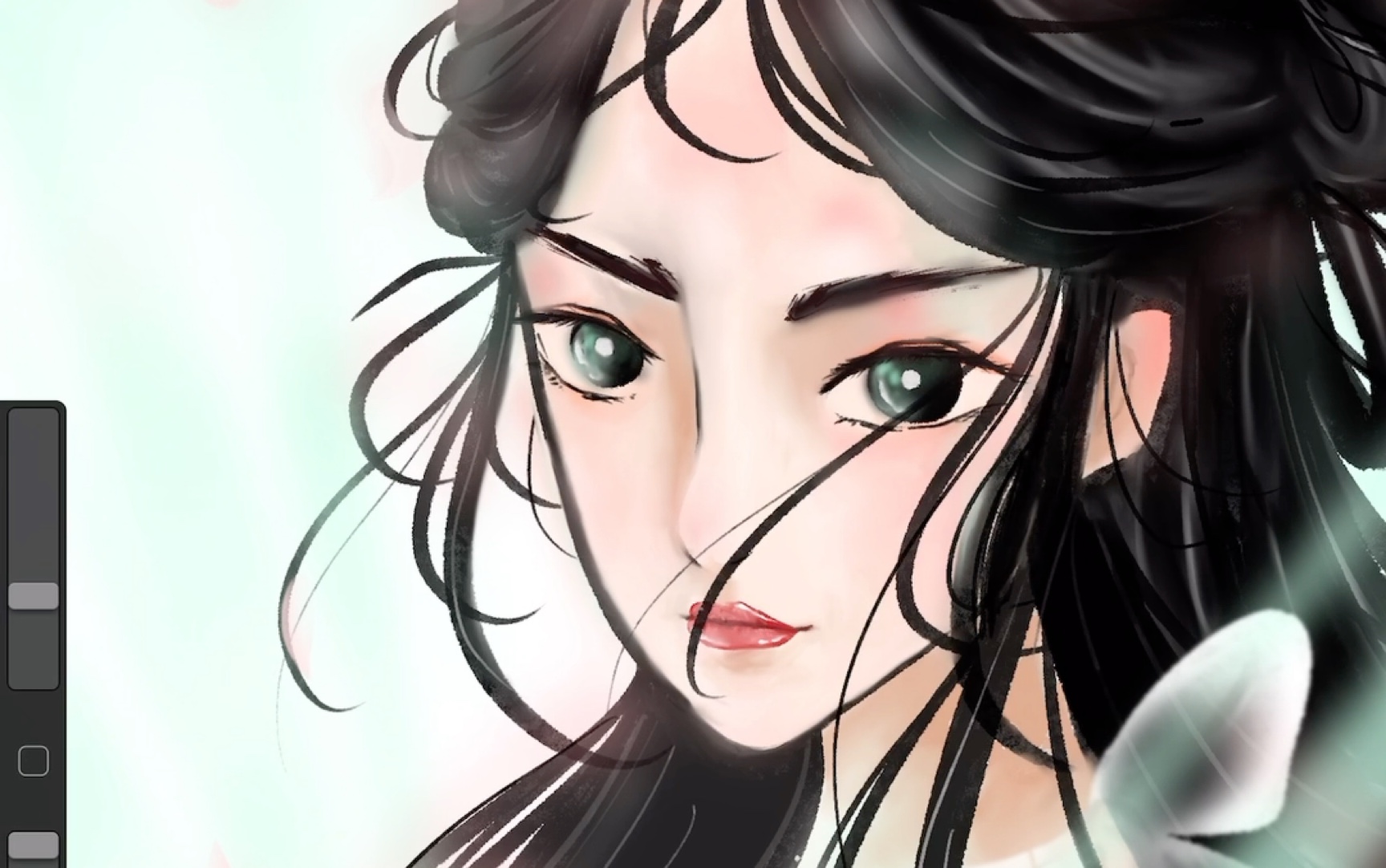 改成了个浓眉大眼