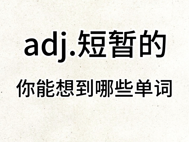 “adj. 短暂的”你想到了哪些单词?哔哩哔哩bilibili