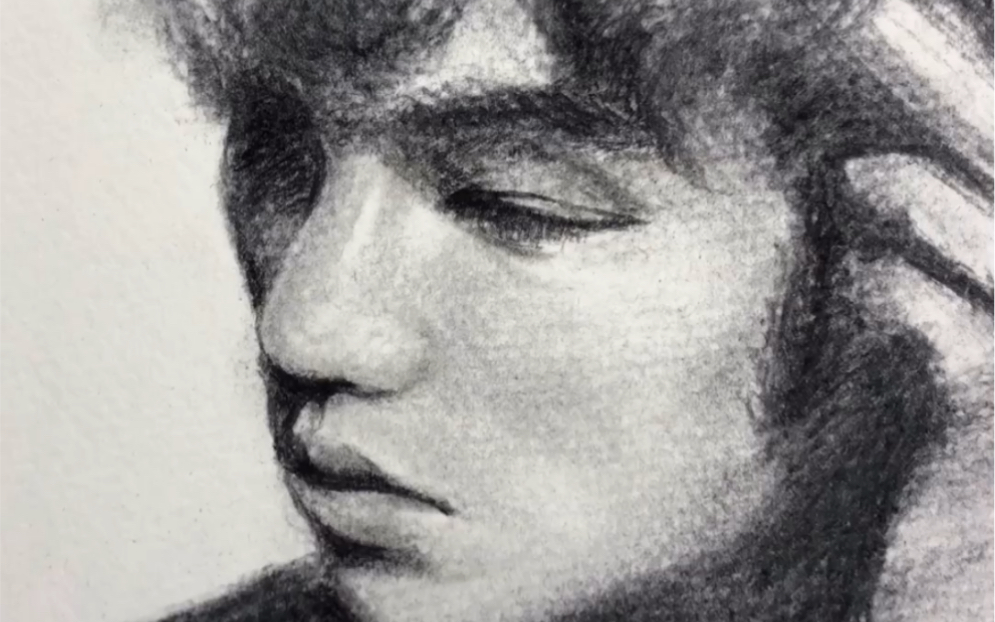 用碳条快速画周杰伦首张专辑就是我的青春呀