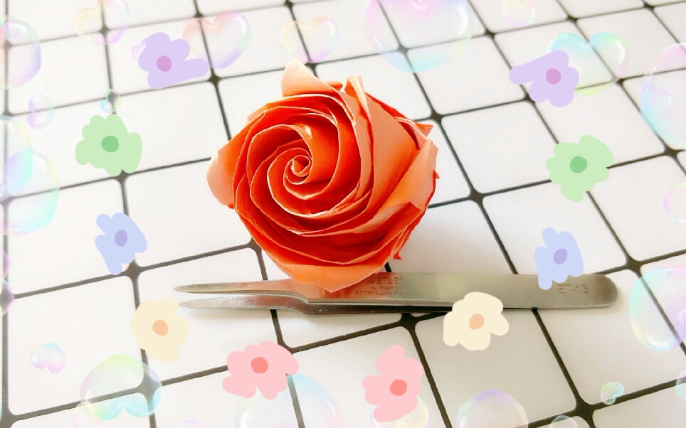 活动作品折纸教程贝利尔玫瑰