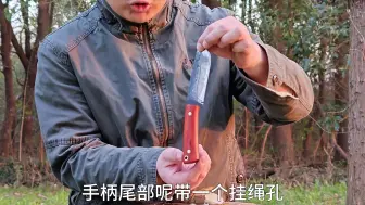 下载视频: 5160弹簧钢手工锻打户外小猎刀小直刀锋利高硬度随身小刀锻打手工作品