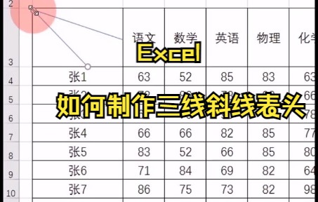 【Excel技巧】我今天教大家Excel如何制作三线斜线表头哔哩哔哩bilibili