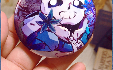 科研所undertale传说之下同人周边花与烟系列双闪徽章