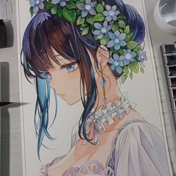 【未使用に近い】【初版】水色少女 : 空中幼彩画集 空中幼彩 - 通販｜セブンネットショッピング