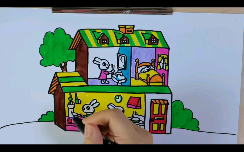 兔子的简单房子怎么画图片