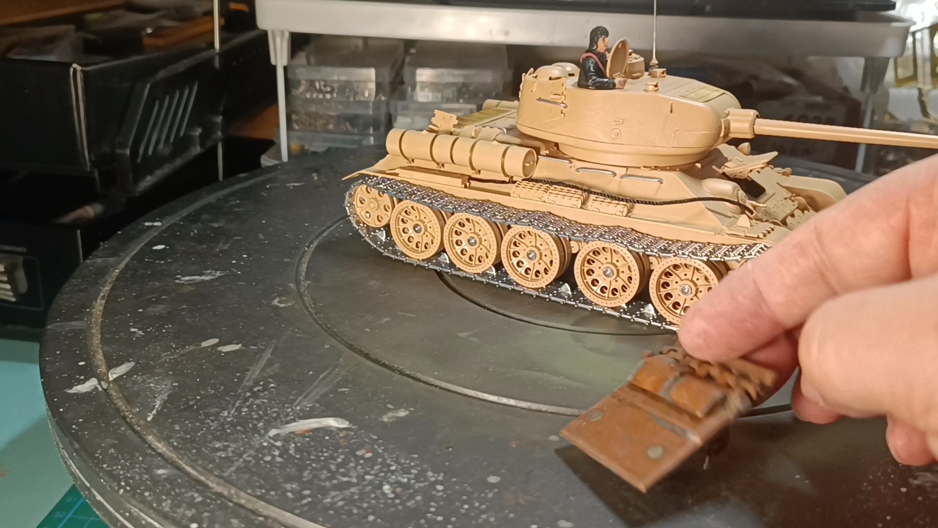 【静改动】1/35单流差速器传动刹车制动转向的t34/85坦克准备批量改造