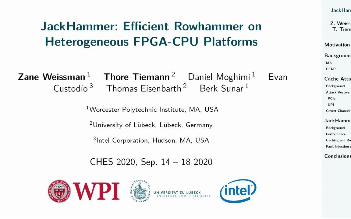 JackHammer Efficient Rowhammer on Heterogeneous FPGACPU Platforms哔哩哔哩bilibili