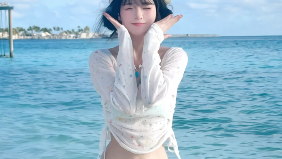海边的泡泡手势舞♪( ´▽｀)