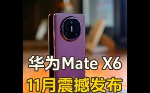 下载视频: 华为Mate X6突然曝光，刚买三折叠屏的，要哭晕在厕所