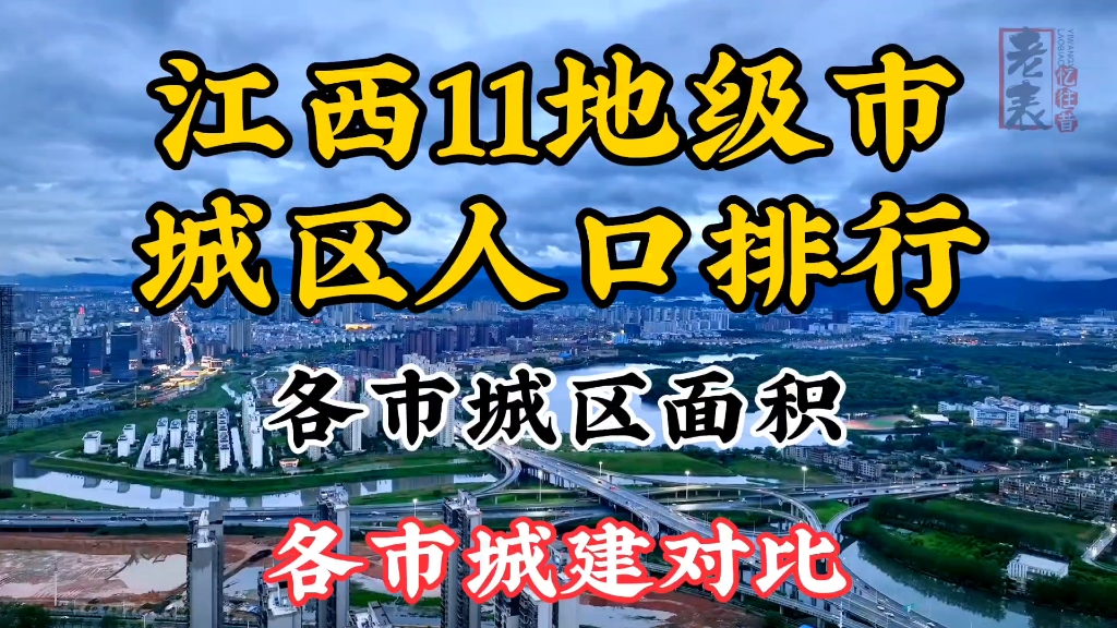 江西11地级市城区人口排行和各市建成区面积以及各自城建对比哔哩哔哩bilibili