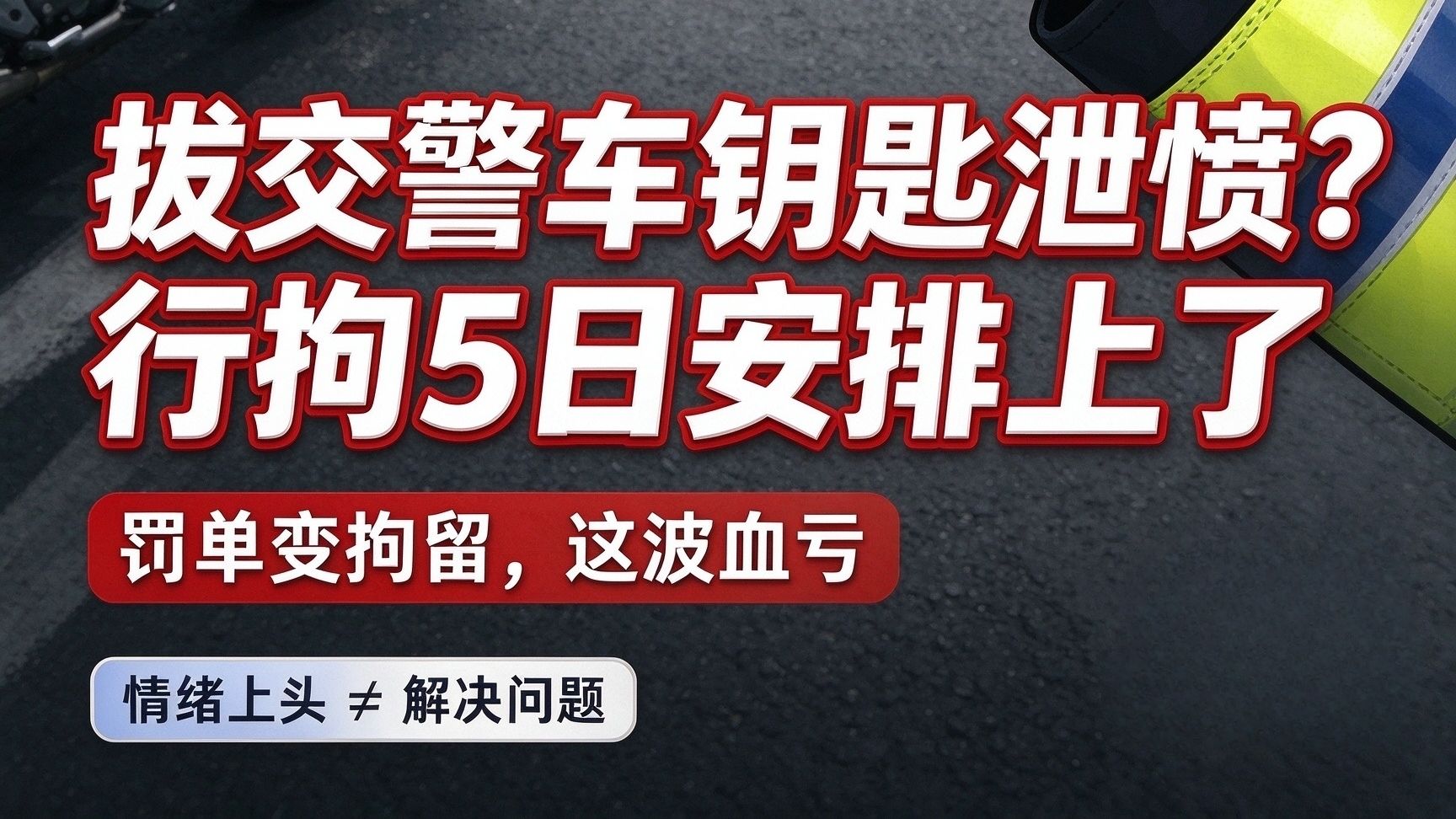 拔交警车钥匙泄愤？行拘5日安排上了