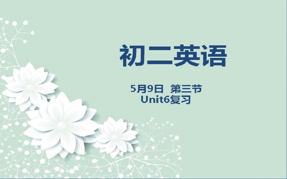 初二英语0509 第三节 Unit6复习哔哩哔哩bilibili