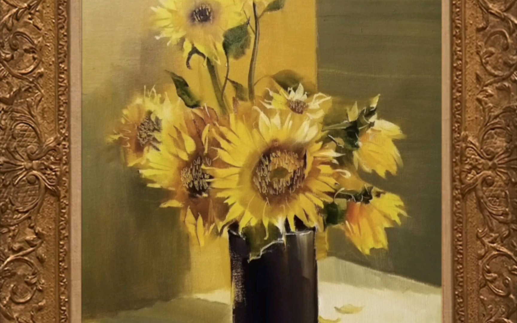 李老师的太阳花(油画)