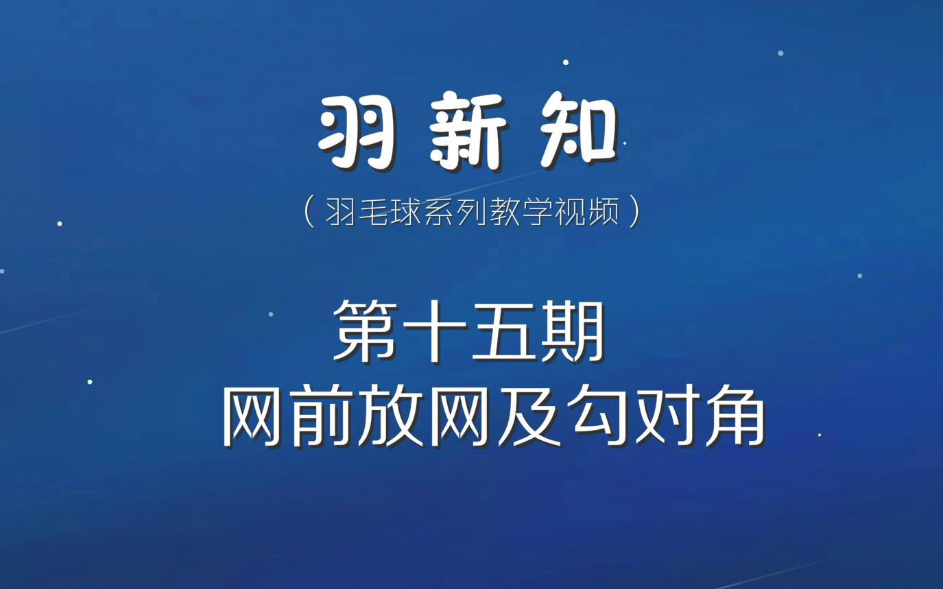 羽新知羽毛球教学第十五期:网前放网及勾对角哔哩哔哩bilibili