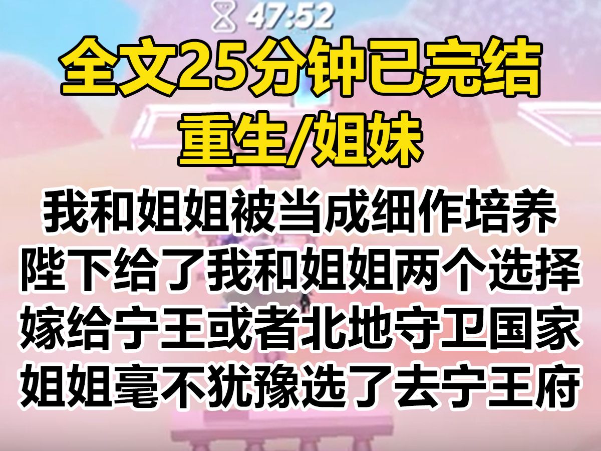 【爽文已完结】我和姐姐从小被当成细作培养. 出师这天,陛下给了我和姐姐两个选择, 嫁给宁王做侧妃,或者去北地守卫国家...哔哩哔哩bilibili