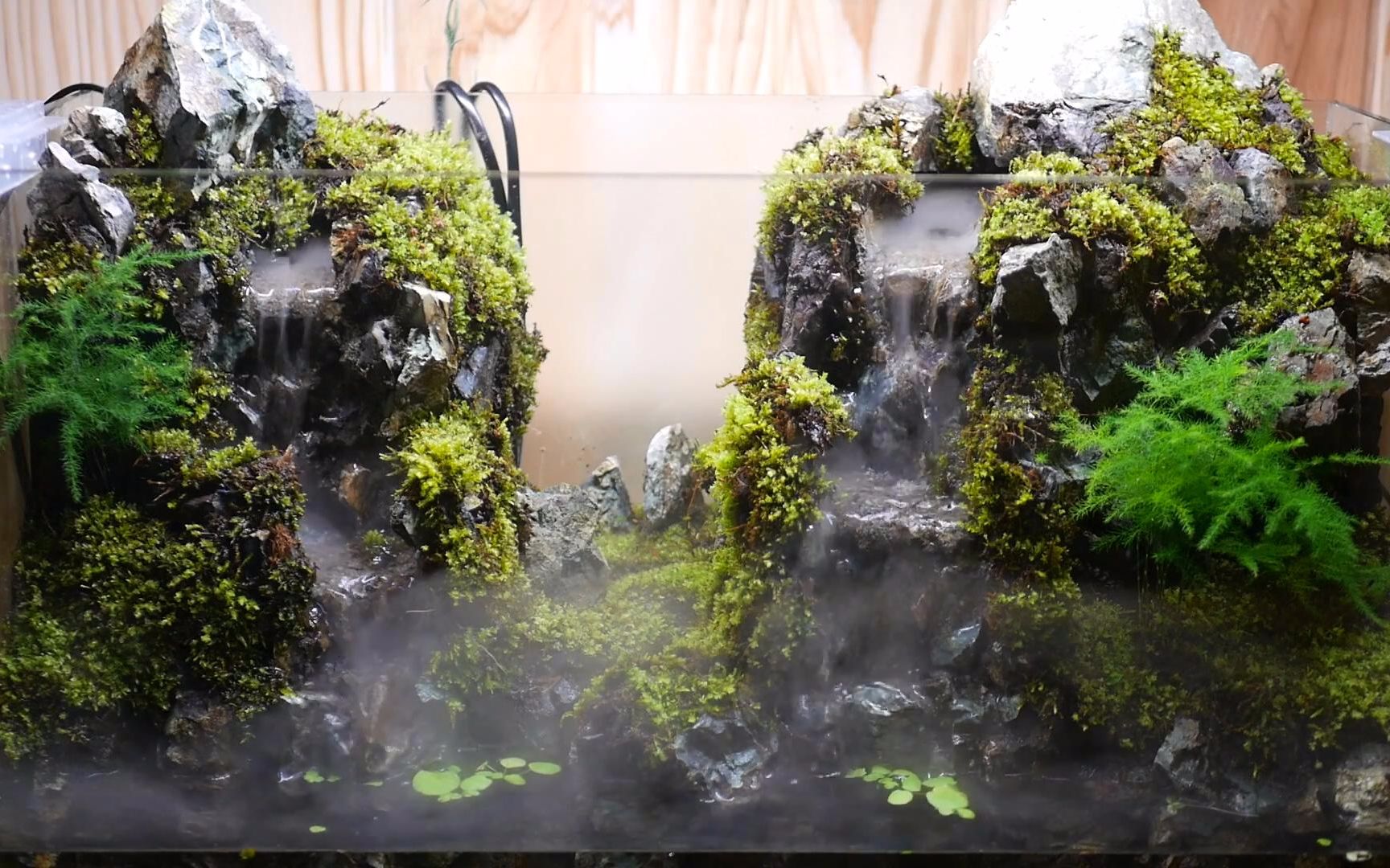 瀑布流雾再现的水陆造景