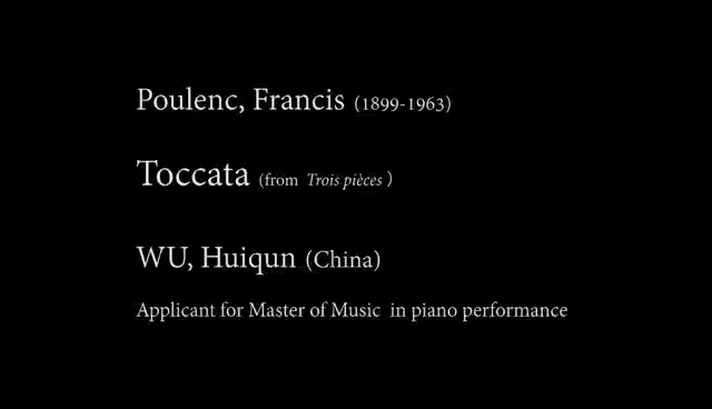 [图]Toccata, Troispièces, Poulenc. WU, Huiqun (China)