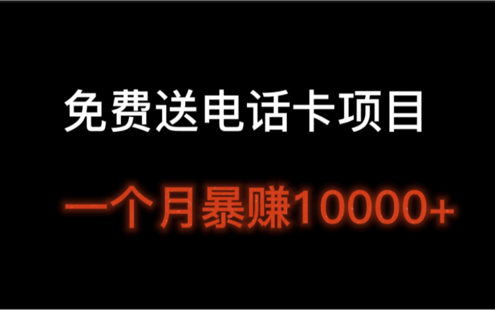 免费送电话卡项目一个月暴赚10000+,已经有很多人月入过万了!哔哩哔哩bilibili