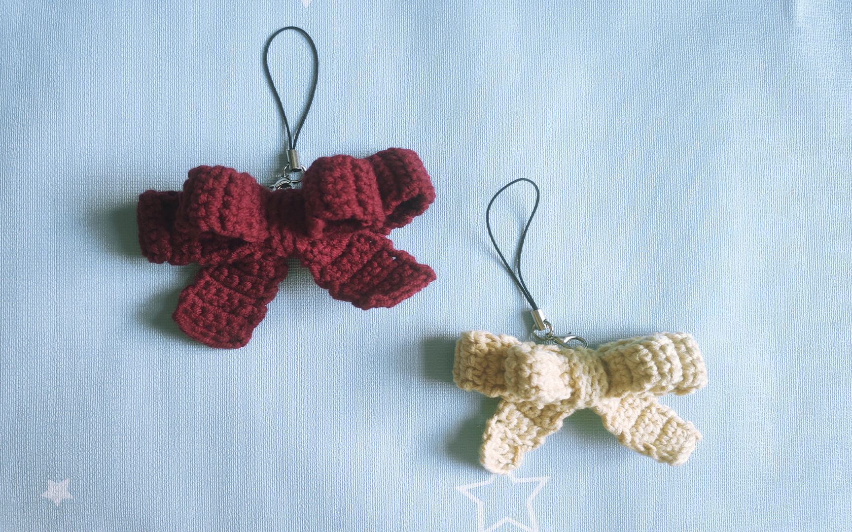 超级实用零基础钩针编织蝴蝶结钥匙扣挂饰