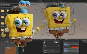 Download Video: 【Blender】海绵宝宝小案例-建模全流程