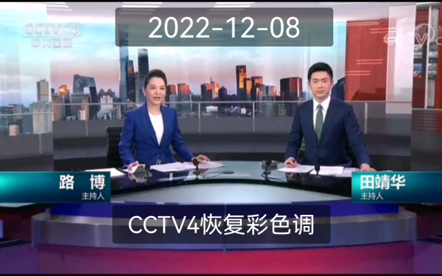 [图]CCTV4恢复彩色调后第一期《今日环球》开头/结尾+早晨天气预报