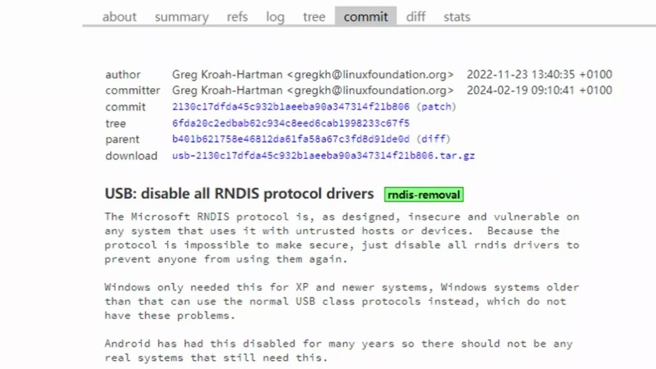 Linux社区仍在努力于2024年在内核中禁用微软RNDIS驱动程序哔哩哔哩bilibili